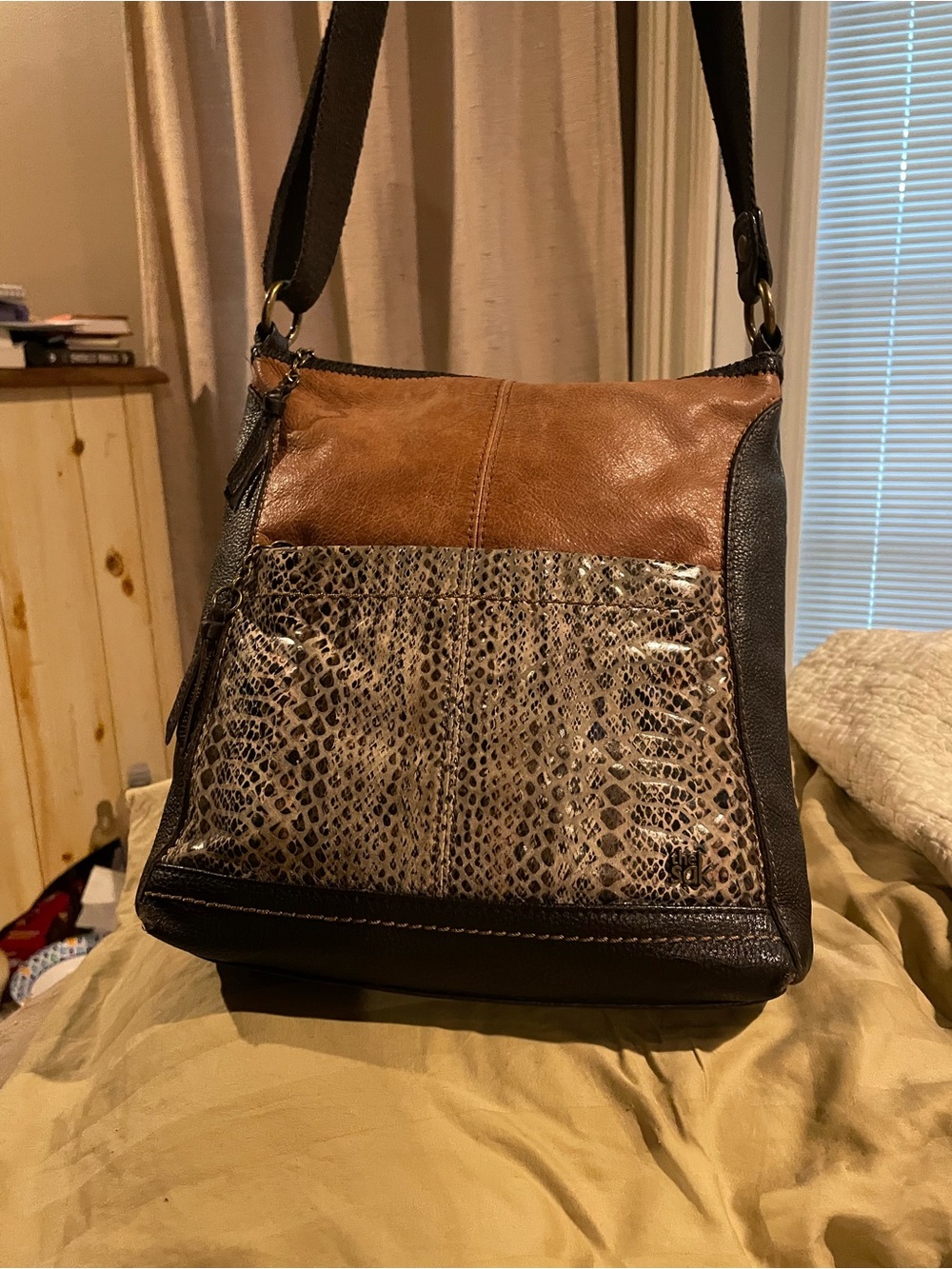 The Sak Pax Leather and Snake Print Crossbody Bag